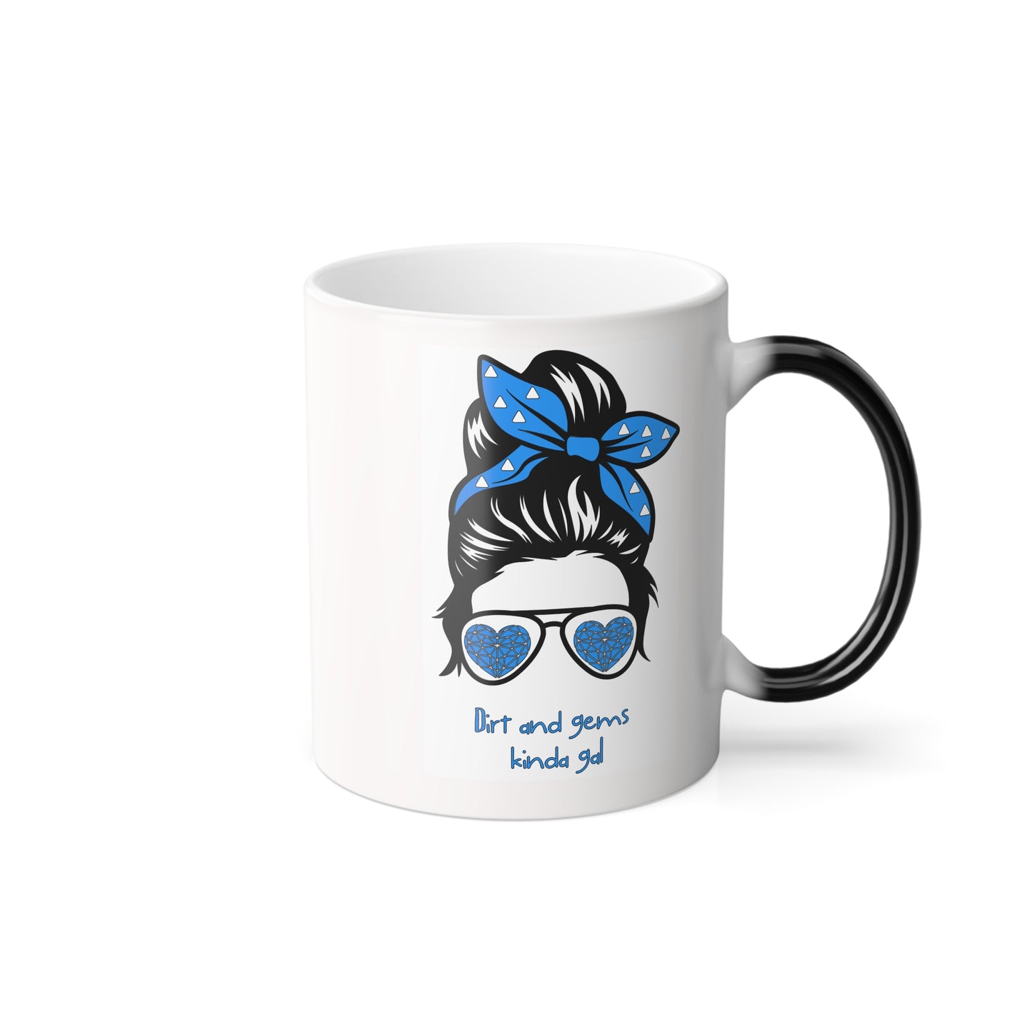 Color-Changing 11oz Mug — Blue Bandana Cat Design