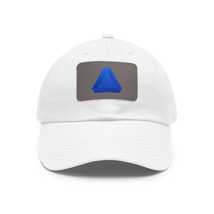 Benitoite Dad Hat with Leather Patch (Rectangle)