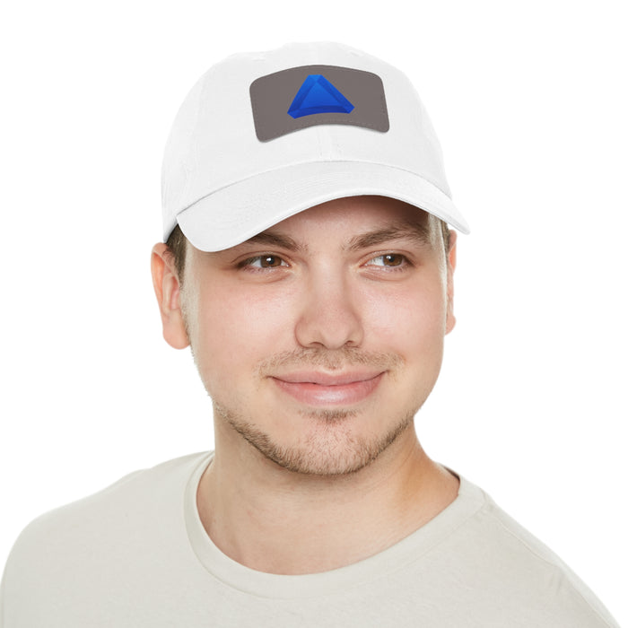 Benitoite Dad Hat with Leather Patch (Rectangle)