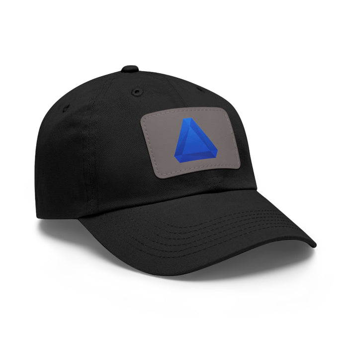 Benitoite Dad Hat with Leather Patch (Rectangle)