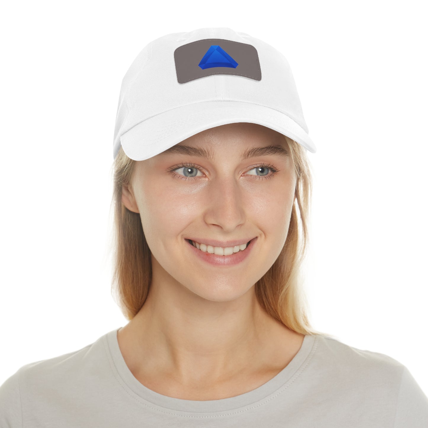 Benitoite Dad Hat with Leather Patch (Rectangle)