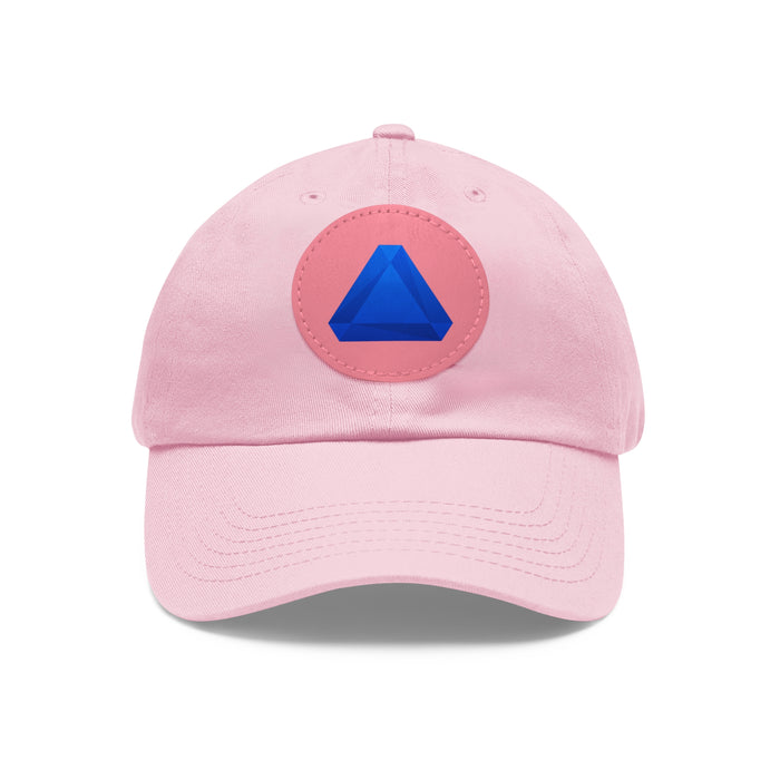 Dad Hat with Leather Patch (Round)