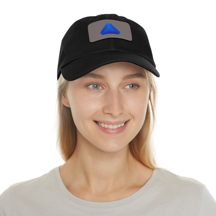 Benitoite Dad Hat with Leather Patch (Rectangle)