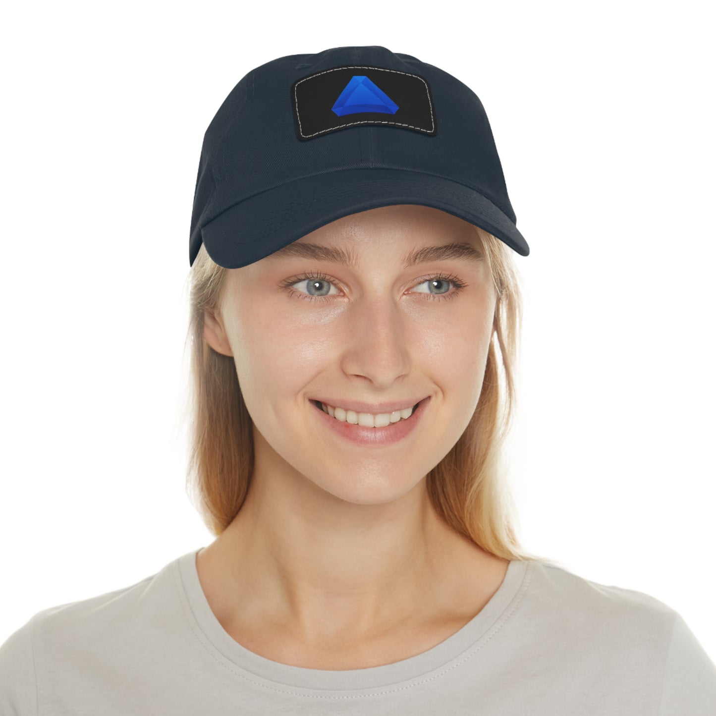 Benitoite Dad Hat with Leather Patch (Rectangle)