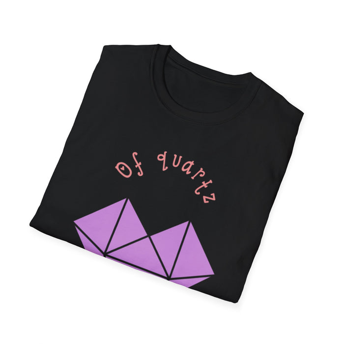 Crystal Heart T‑Shirt — "Of Quartz I Love You" Cute Purple Gem Tee
