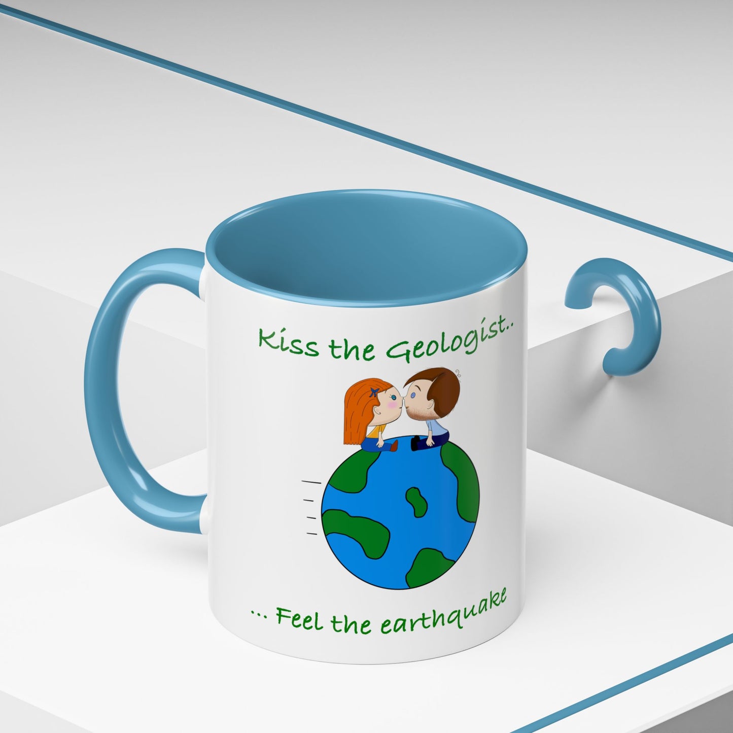 Kiss the geologist Accent Coffee Mug (11, 15oz) '