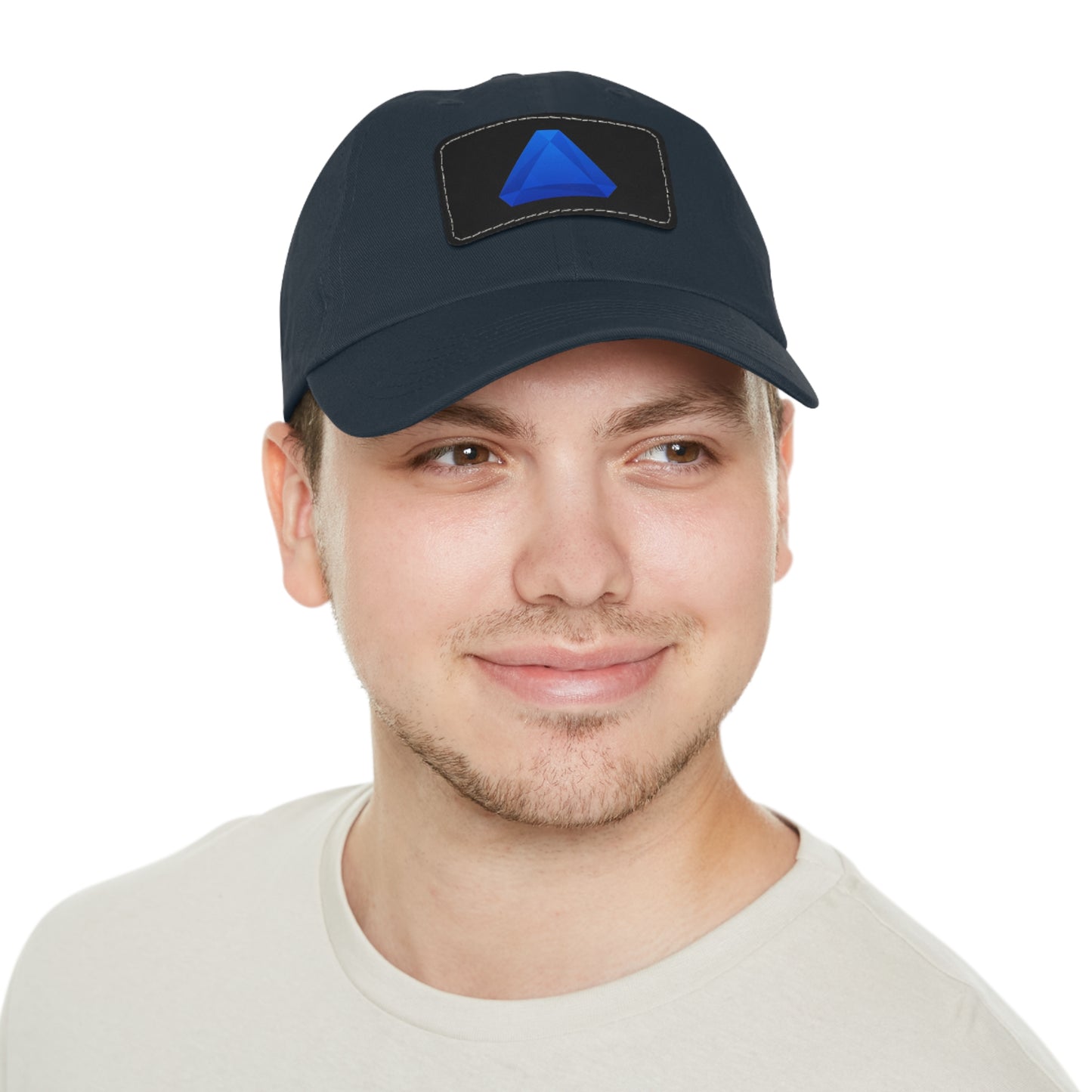 Benitoite Dad Hat with Leather Patch (Rectangle)