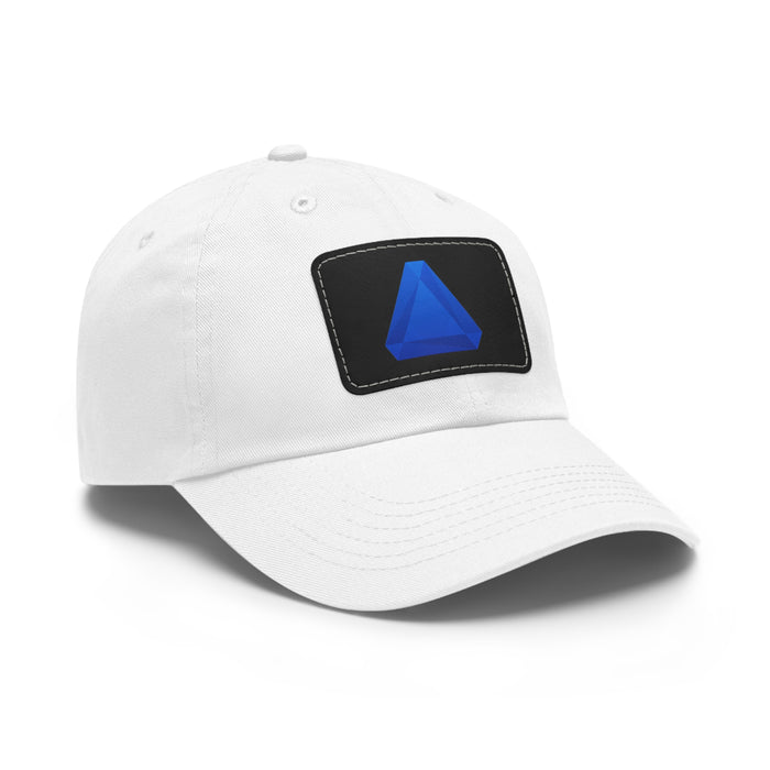 Benitoite Dad Hat with Leather Patch (Rectangle)