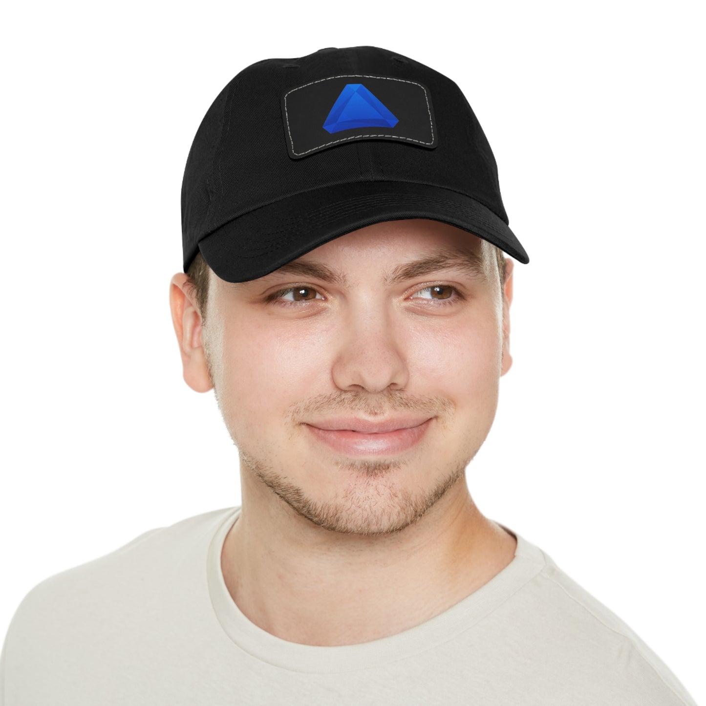 Benitoite Dad Hat with Leather Patch (Rectangle)