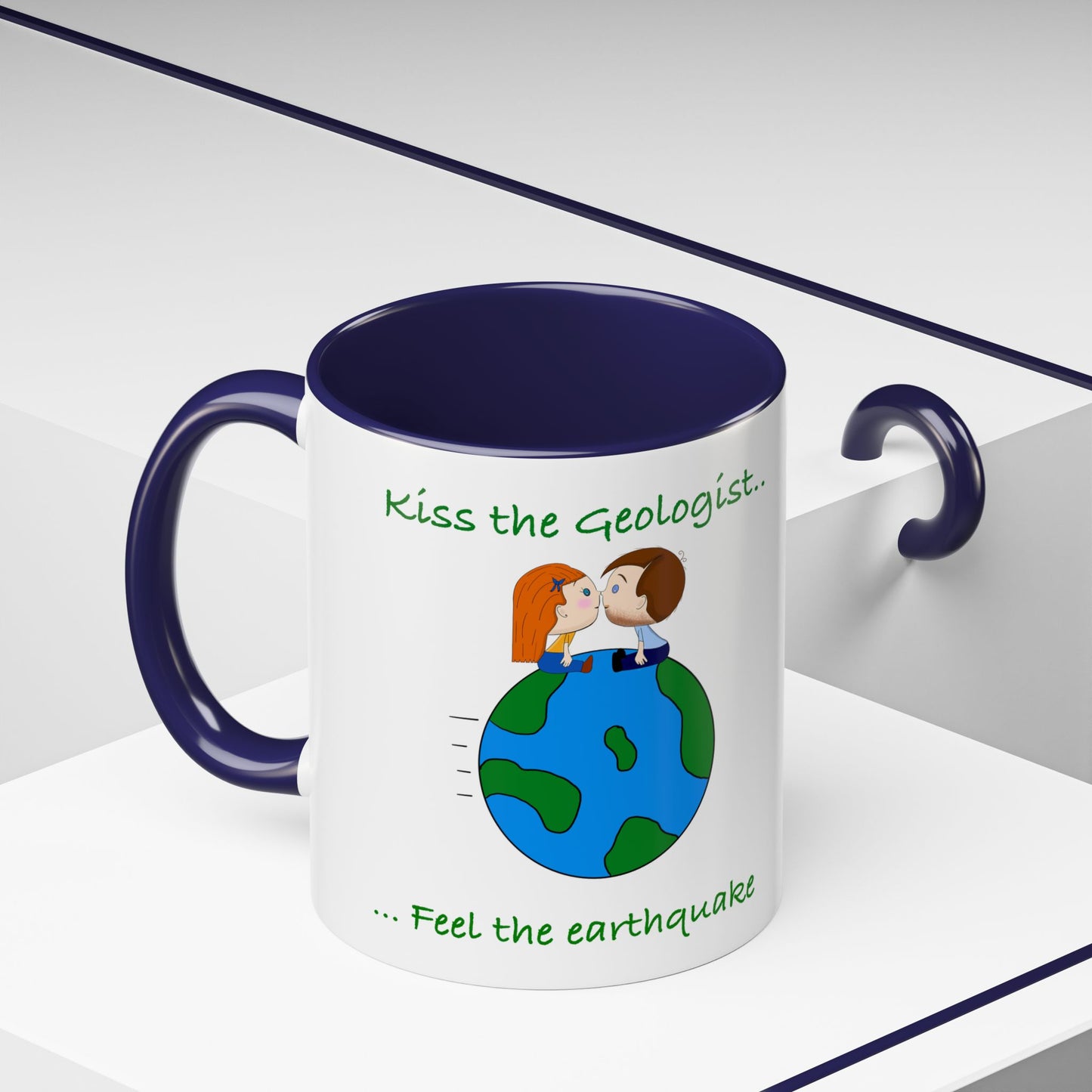 Kiss the geologist Accent Coffee Mug (11, 15oz) '