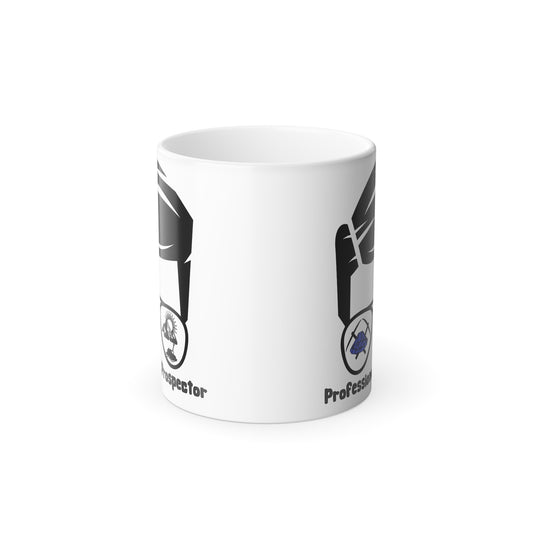 Color-Morphing Coffee Mug — "Professor" Detective Emblem, 11oz