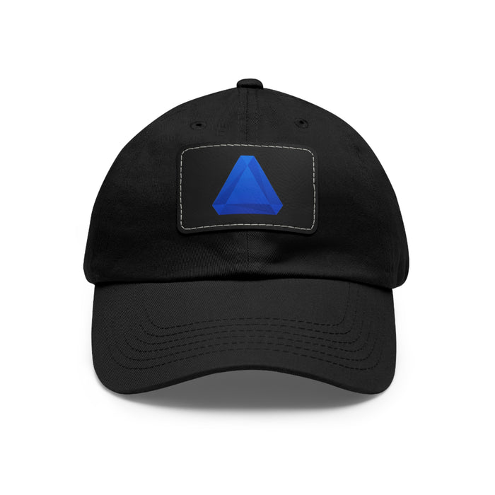 Benitoite Dad Hat with Leather Patch (Rectangle)