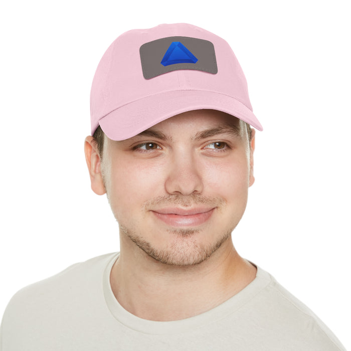 Benitoite Dad Hat with Leather Patch (Rectangle)