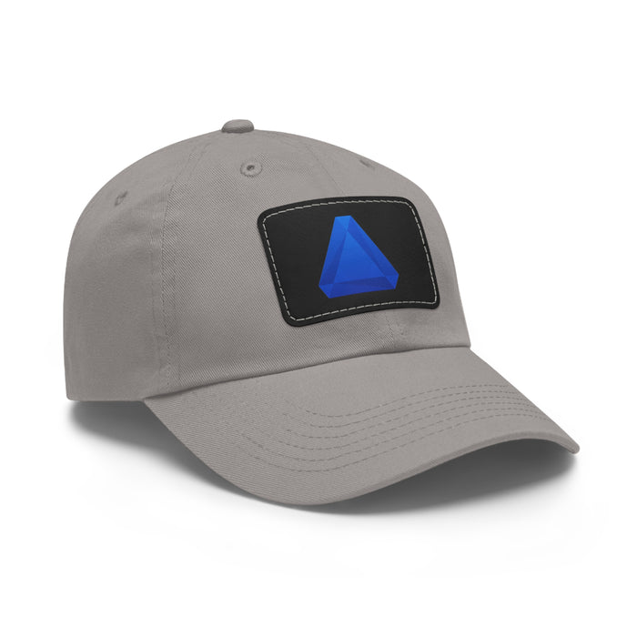 Benitoite Dad Hat with Leather Patch (Rectangle)