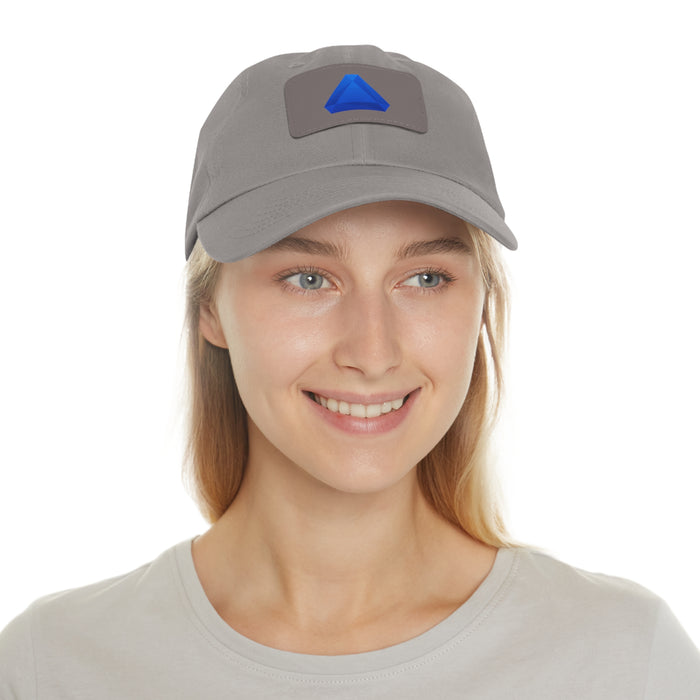 Benitoite Dad Hat with Leather Patch (Rectangle)