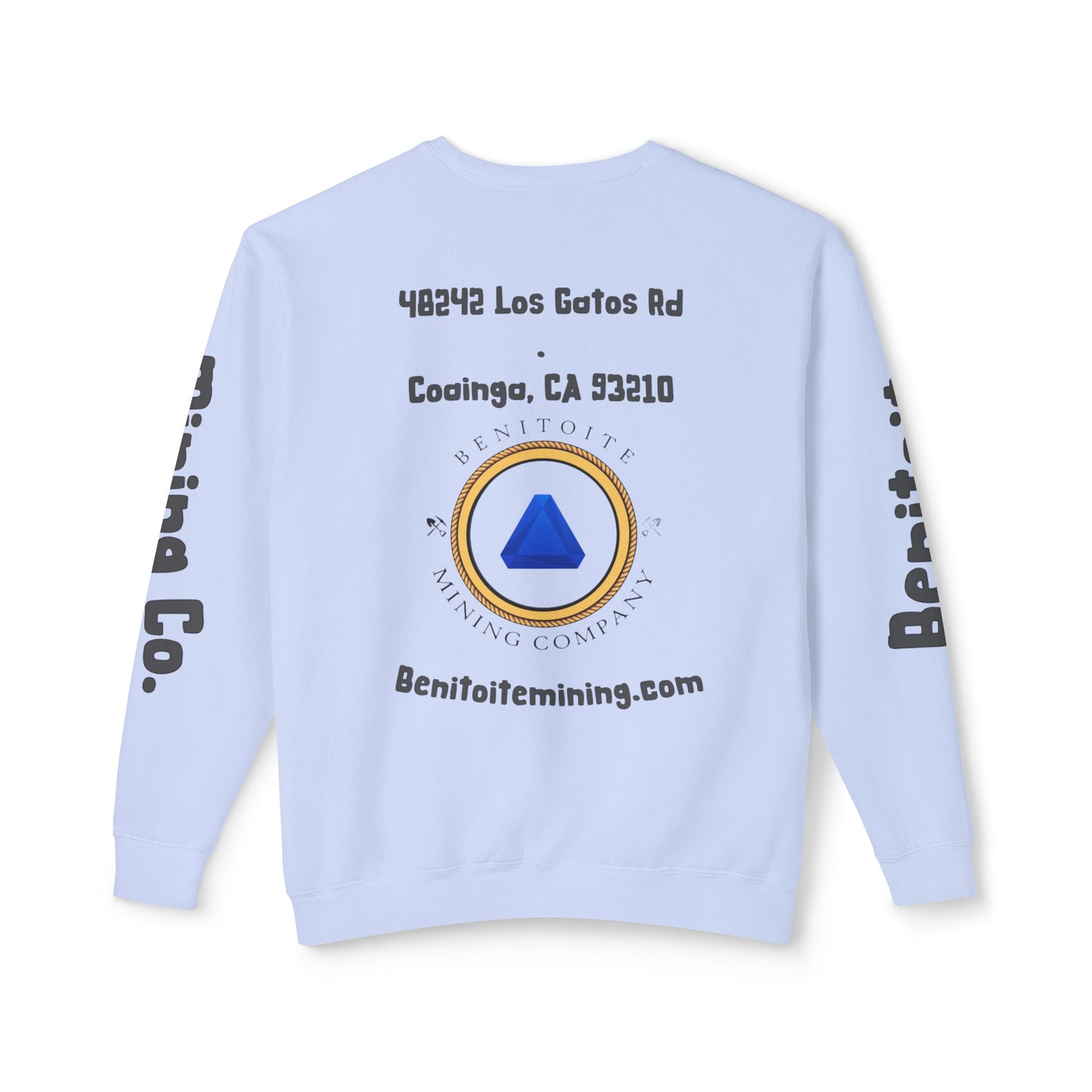 Benitoite Mining Co Unisex Lightweight Crewneck Sweatshirt