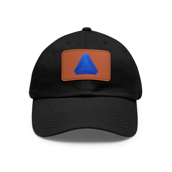 Benitoite Dad Hat with Leather Patch (Rectangle)