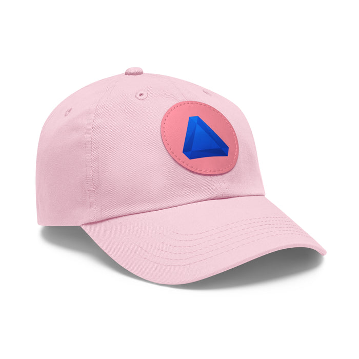 Dad Hat with Leather Patch (Round)