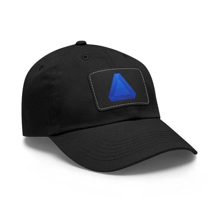 Benitoite Dad Hat with Leather Patch (Rectangle)