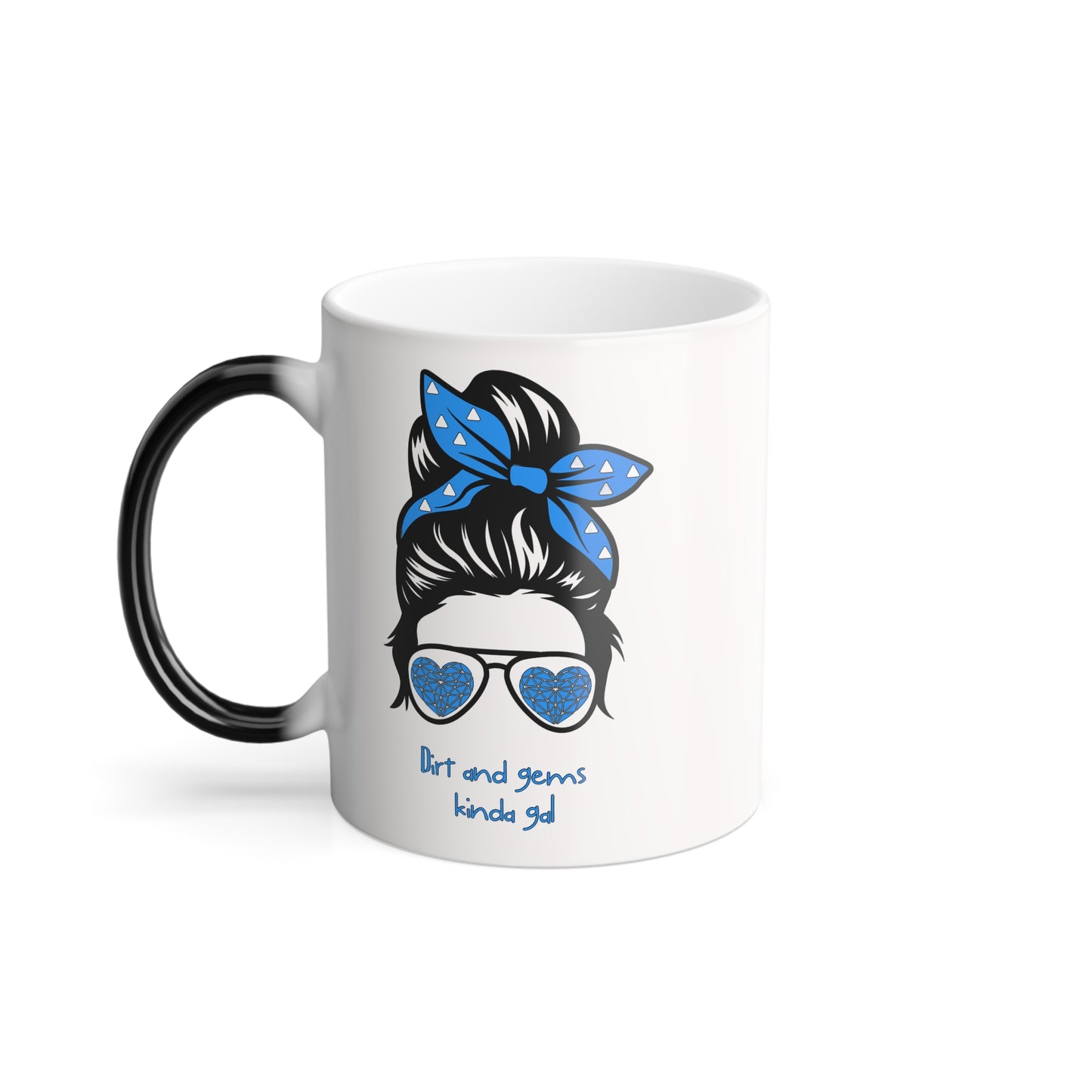 Color-Changing 11oz Mug — Blue Bandana Cat Design