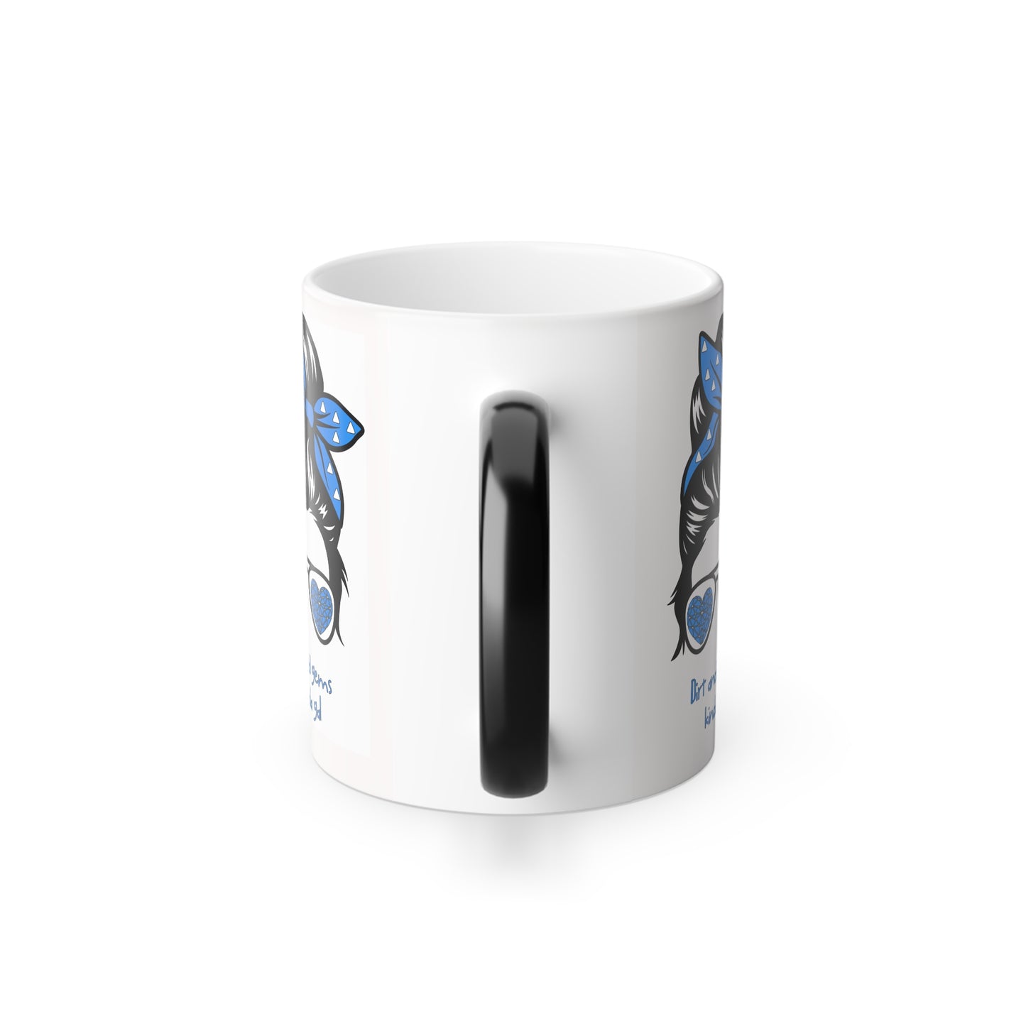 Color-Changing 11oz Mug — Blue Bandana Cat Design