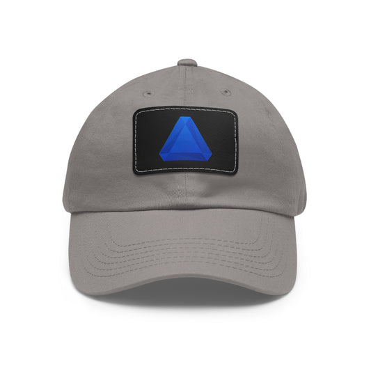 Benitoite Dad Hat with Leather Patch (Rectangle)