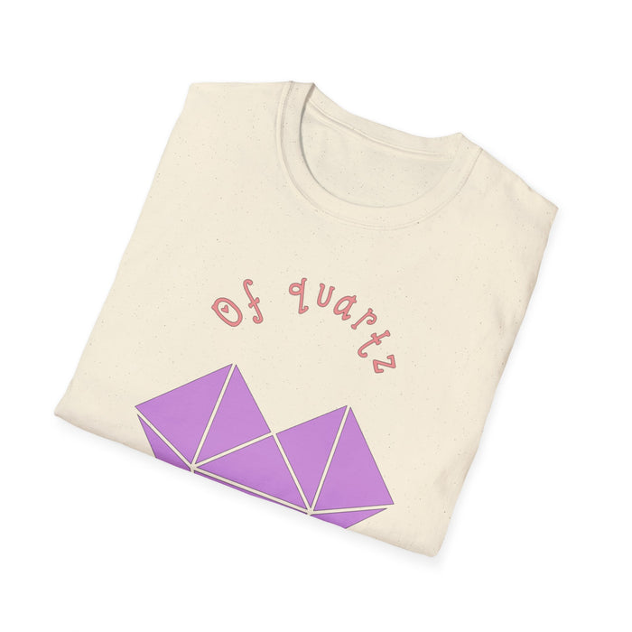 Crystal Heart T‑Shirt — "Of Quartz I Love You" Cute Purple Gem Tee