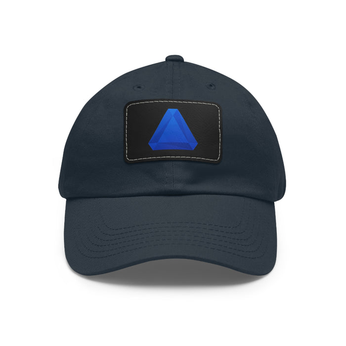 Benitoite Dad Hat with Leather Patch (Rectangle)