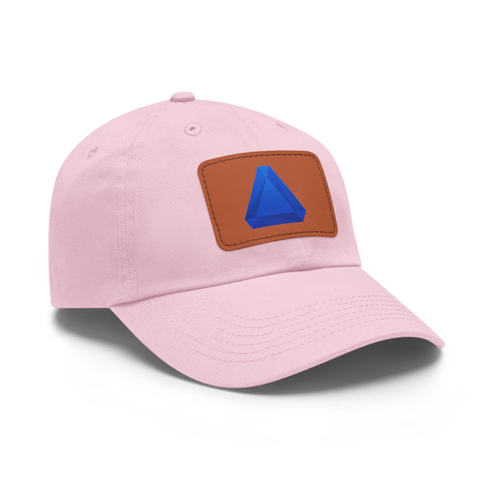 Benitoite Dad Hat with Leather Patch (Rectangle)