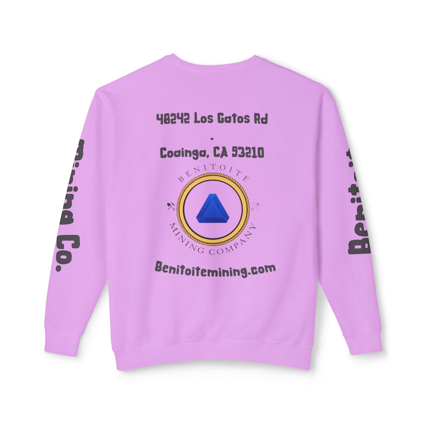 Benitoite Mining Co Unisex Lightweight Crewneck Sweatshirt