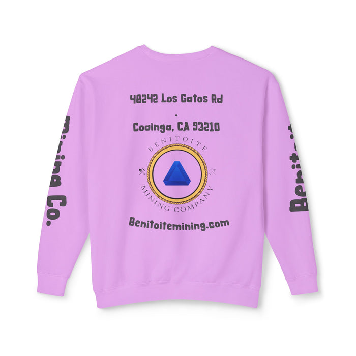 Benitoite Mining Co Unisex Lightweight Crewneck Sweatshirt