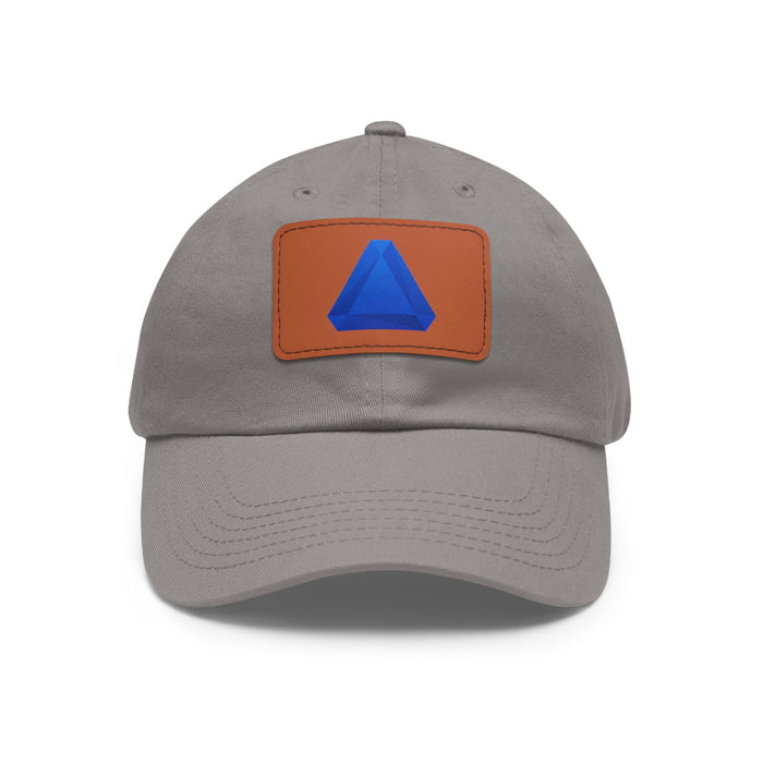 Benitoite Dad Hat with Leather Patch (Rectangle)