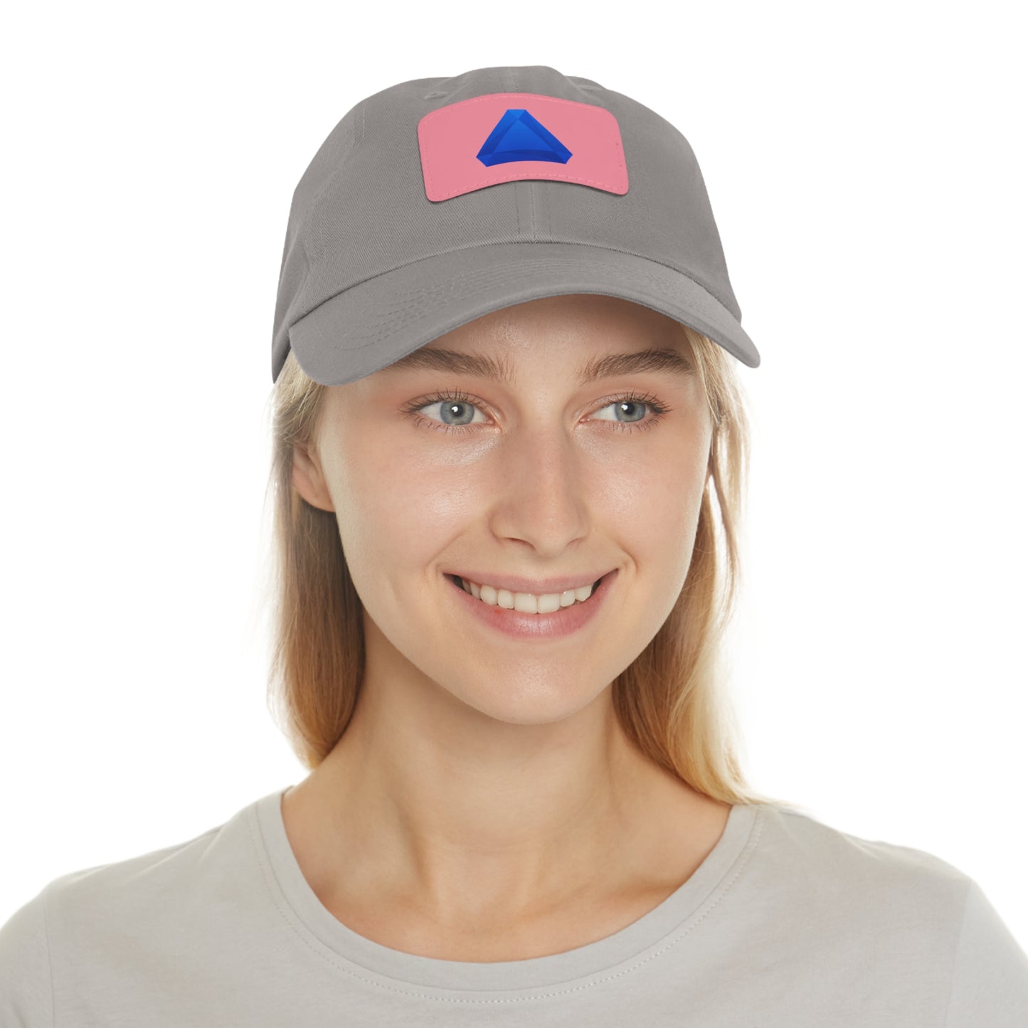 Benitoite Dad Hat with Leather Patch (Rectangle)
