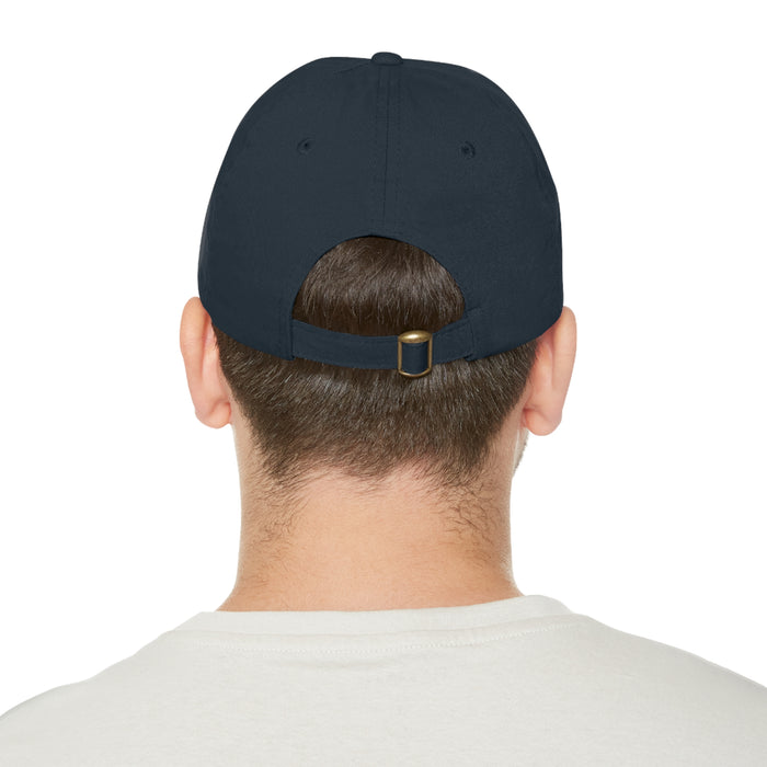 Benitoite Dad Hat with Leather Patch (Rectangle)