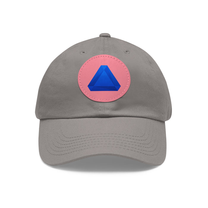 Dad Hat with Leather Patch (Round)