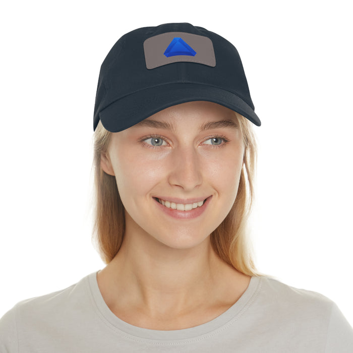 Benitoite Dad Hat with Leather Patch (Rectangle)