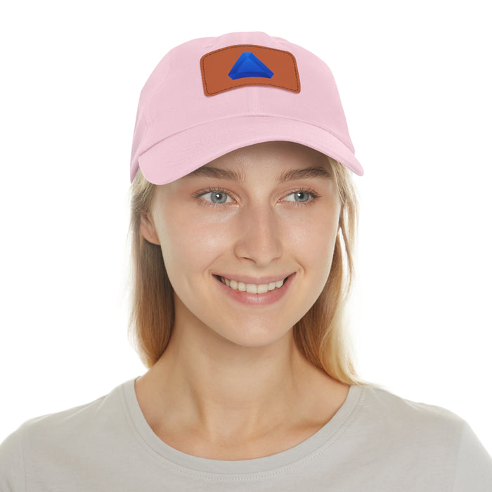 Benitoite Dad Hat with Leather Patch (Rectangle)